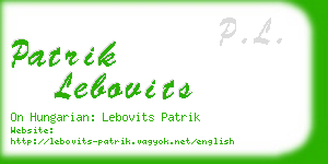 patrik lebovits business card